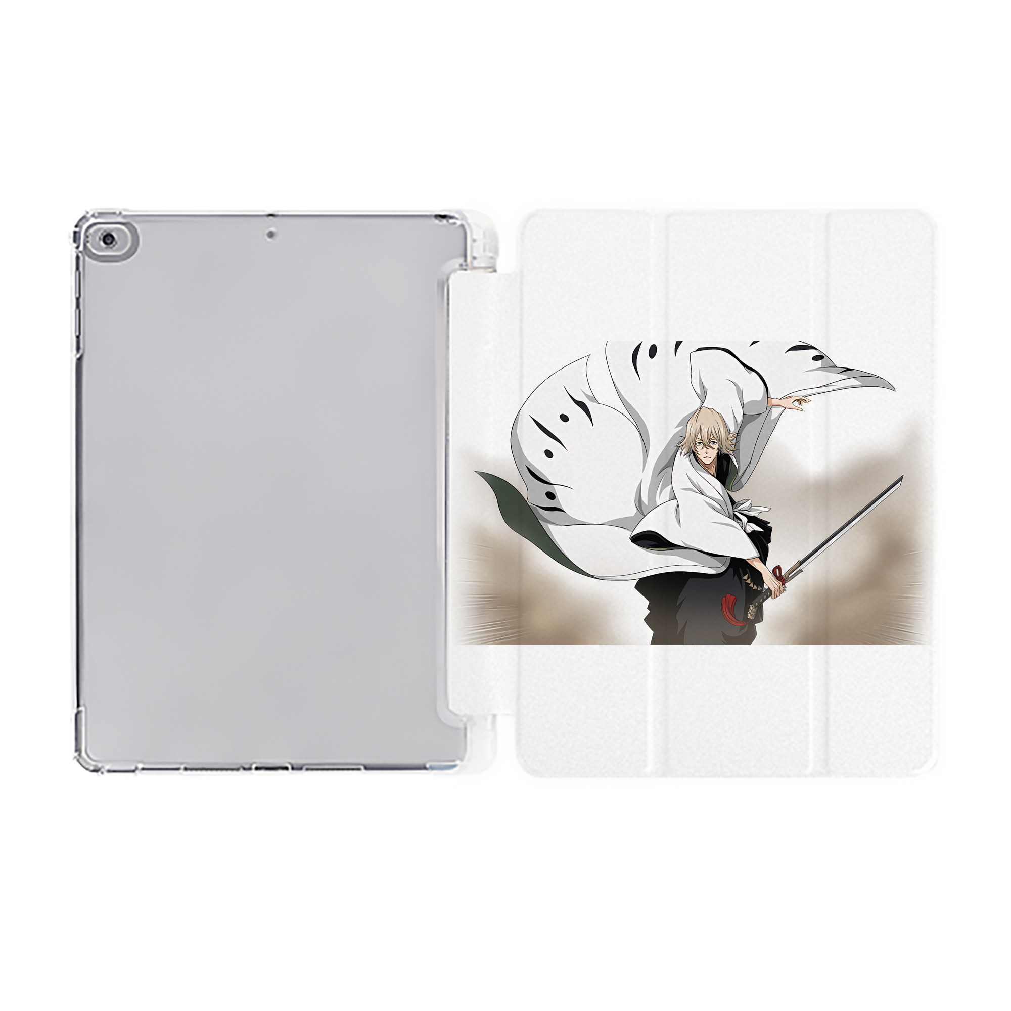 （画像用） "ブリーチ 浦原 喜助（うらはら きすけ） BLEACH Urahara Kisuke " IPad ケース ペン収納付き 三つ折りスタンド PUレザー×シリコン 対応機種9.5/10.5/10.9インチ